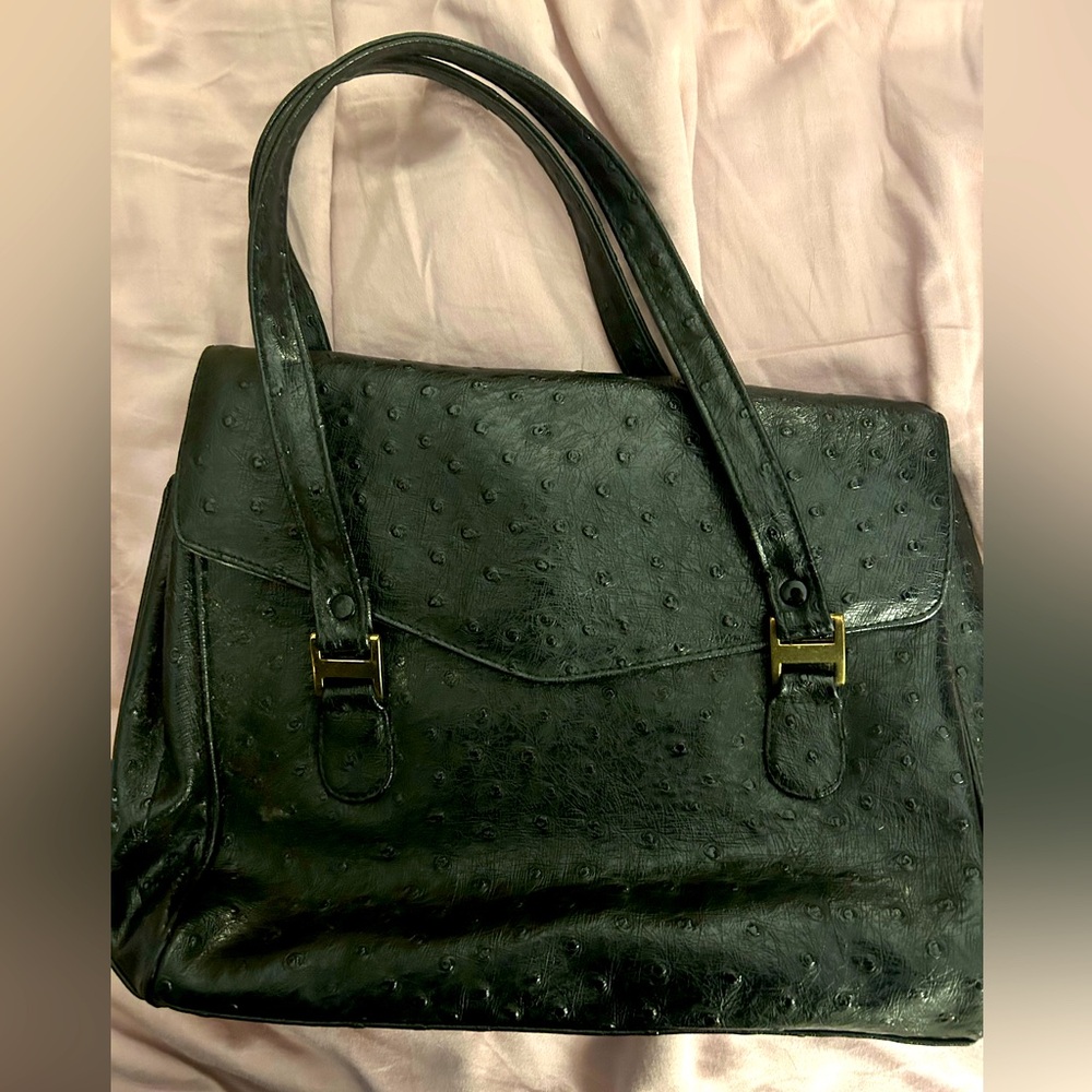 Vintage black dot purse